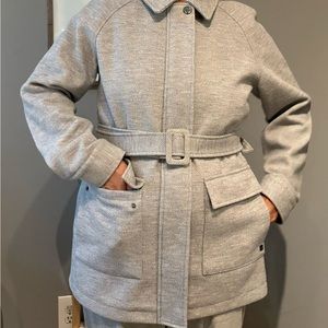 Calvin Klein Women's Belted Shirt Jacket Nickel Twill Color